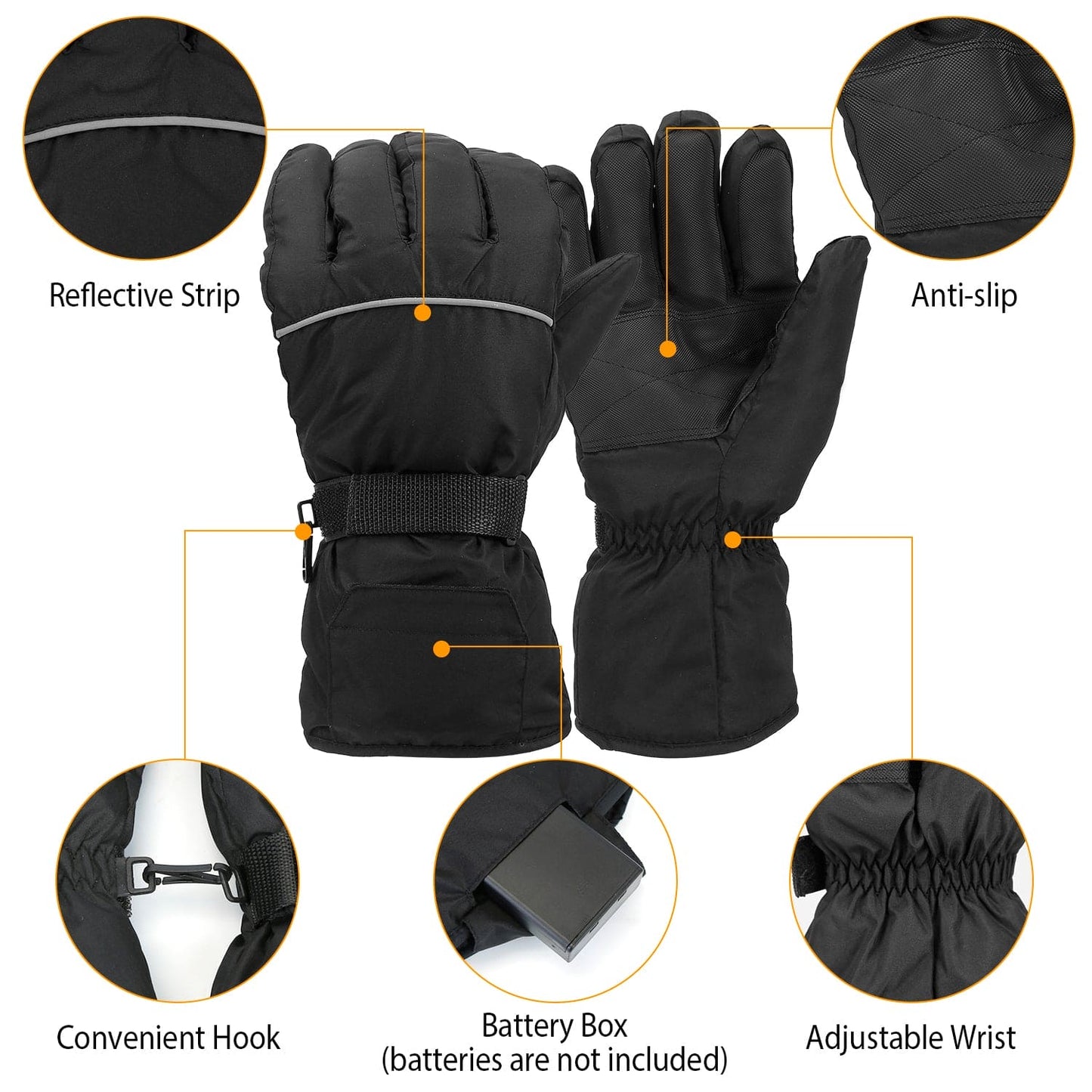 Unisex Battery Powered Heated Waterproof Gloves for Outdoor Sports Cycling Riding Skiing Skating Hiking Hunting - Big Ass Store