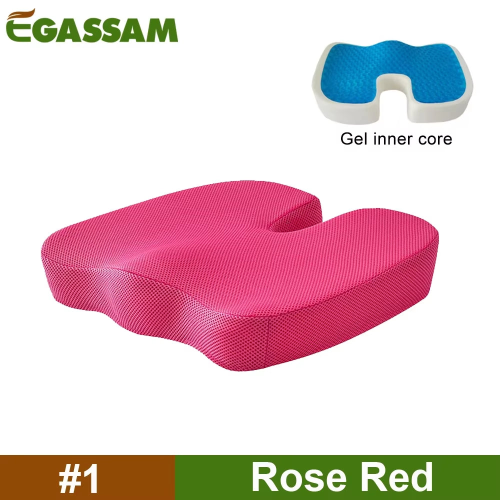 Gel & Memory Foam Non-Slip Orthopedic Seat Cushion for Back Pain & Sciatica Relief - Big Ass Store