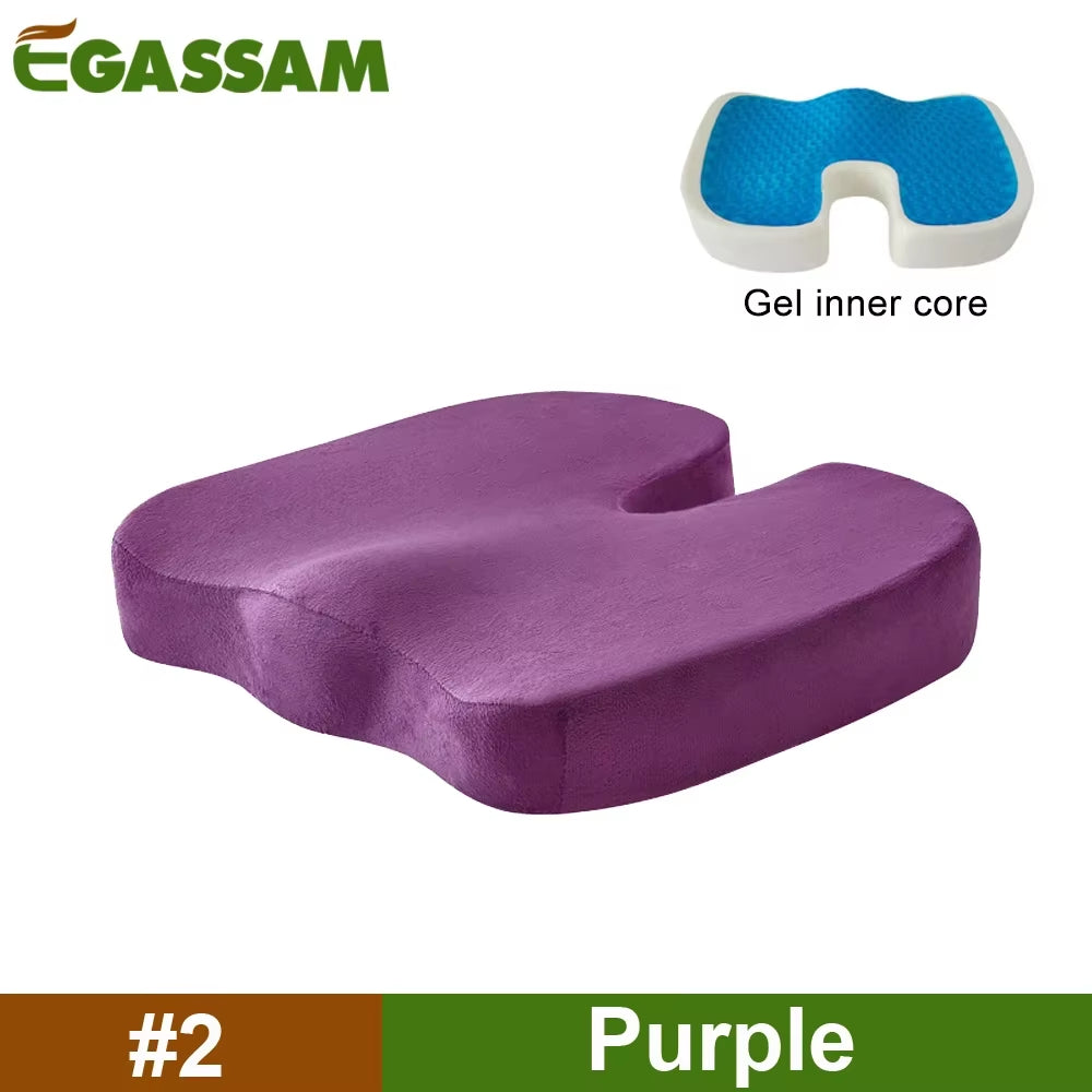 Gel & Memory Foam Non-Slip Orthopedic Seat Cushion for Back Pain & Sciatica Relief - Big Ass Store