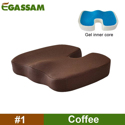 Gel & Memory Foam Non-Slip Orthopedic Seat Cushion for Back Pain & Sciatica Relief - Big Ass Store
