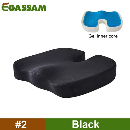 Gel & Memory Foam Non-Slip Orthopedic Seat Cushion for Back Pain & Sciatica Relief - Big Ass Store
