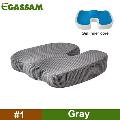 Gel & Memory Foam Non-Slip Orthopedic Seat Cushion for Back Pain & Sciatica Relief - Big Ass Store