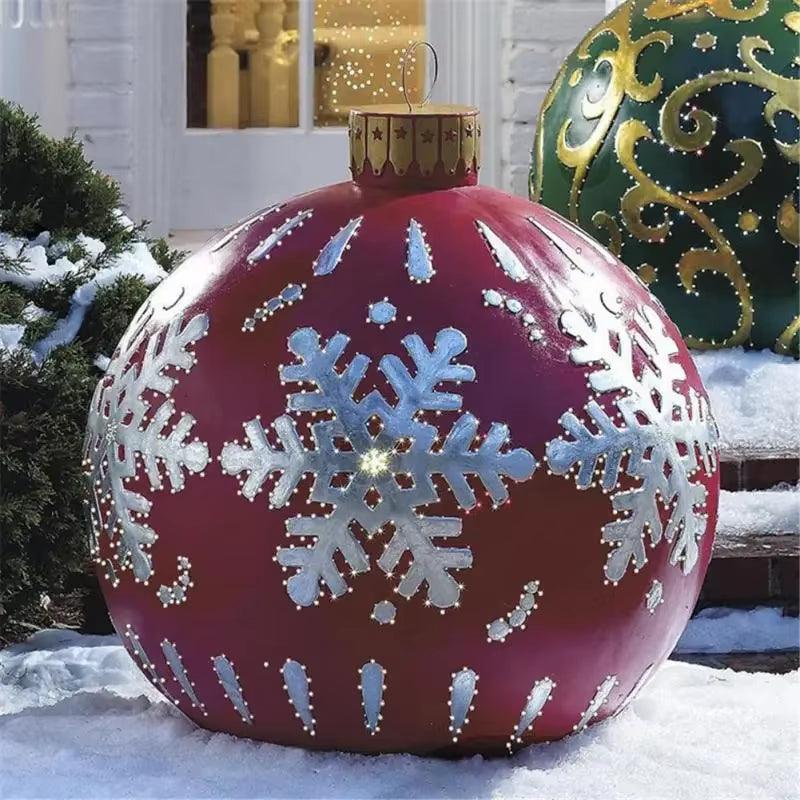 24"/60Cm Christmas Inflatable Decorated Ball Outdoor PVC Giant Xmas Ball - Big Ass Store