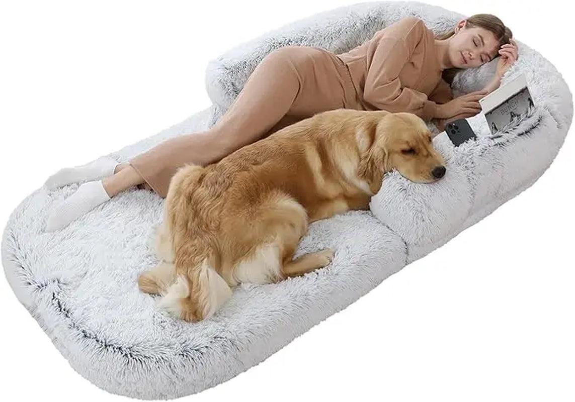 Human Dog Bed, 74"X43"X9" Dog Beds for Large Dogs, Foldable Plush Washable Dog Beds - Big Ass Store