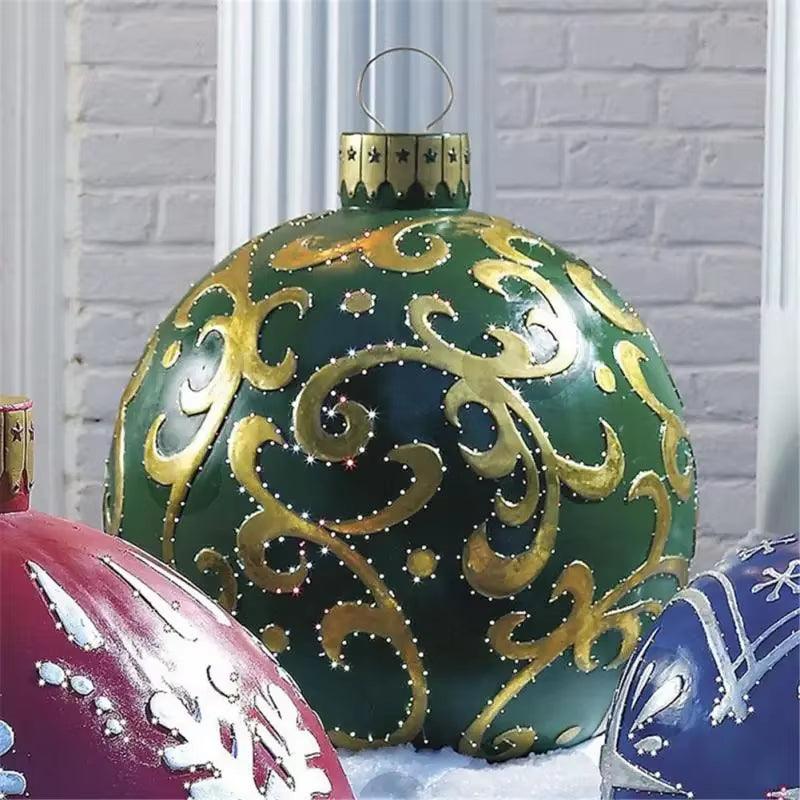 24"/60Cm Christmas Inflatable Decorated Ball Outdoor PVC Giant Xmas Ball - Big Ass Store