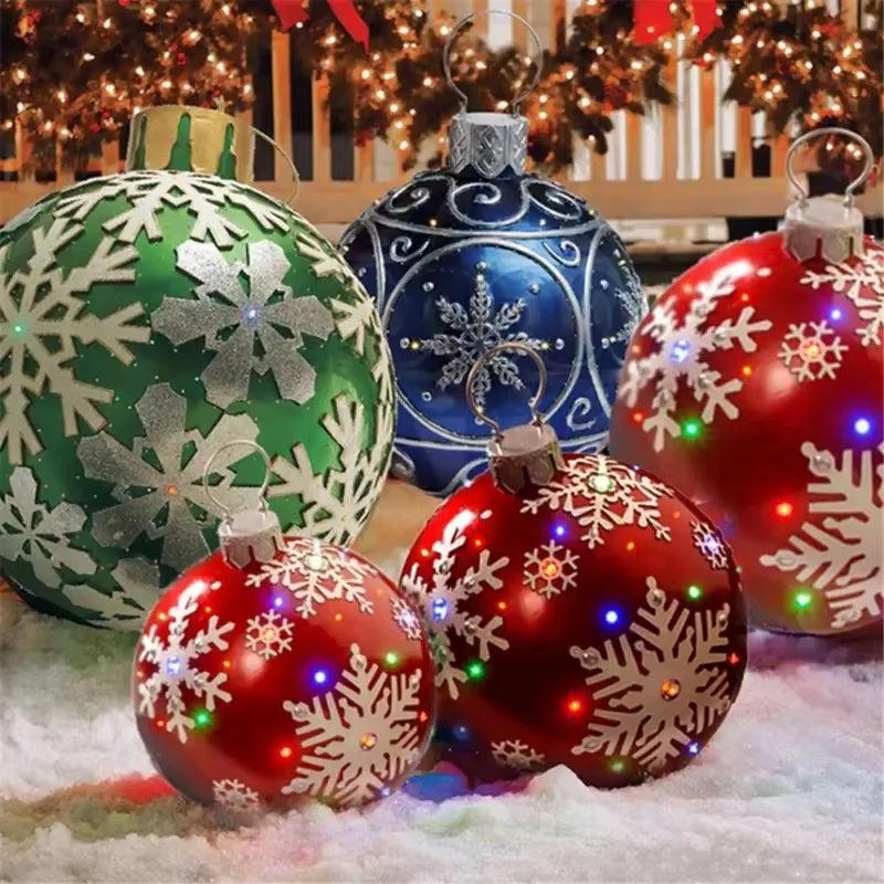 24"/60Cm Christmas Inflatable Decorated Ball Outdoor PVC Giant Xmas Ball - Big Ass Store