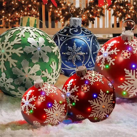24"/60Cm Christmas Inflatable Decorated Ball Outdoor PVC Giant Xmas Ball - Big Ass Store