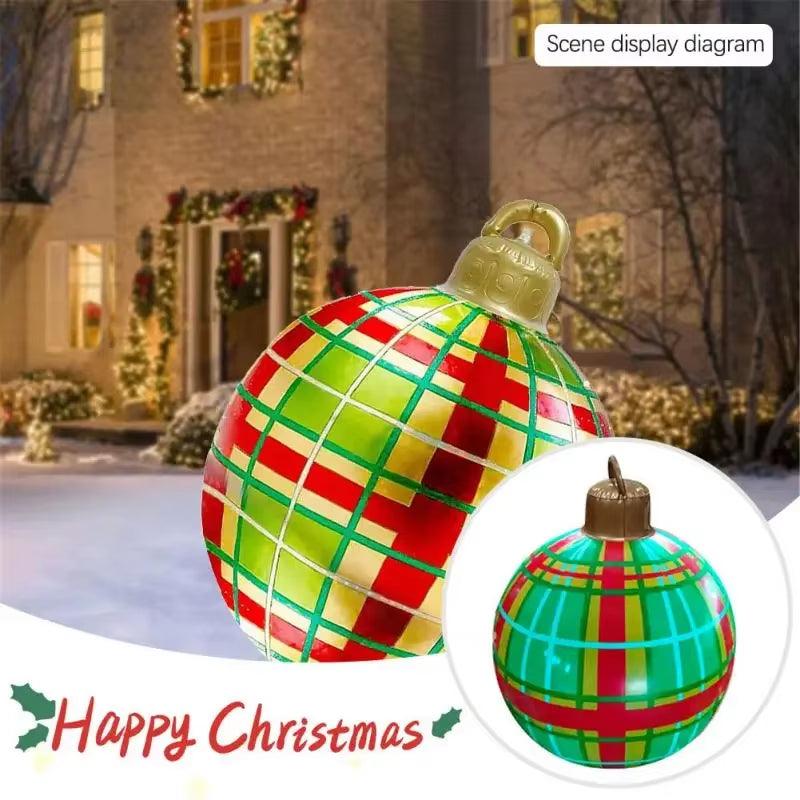 24"/60Cm Christmas Inflatable Decorated Ball Outdoor PVC Giant Xmas Ball - Big Ass Store