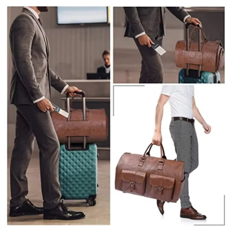 Foldable Travel Clothing Carry-On Luggage Bag Portable Travel Clothing Hand Luggage Bag 2 in 1 Hanging Suitcase Set Duffle Bag - Big Ass Store