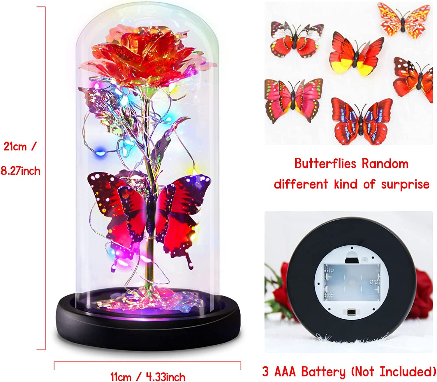 Galaxy Flowers Rose Birthday Gift for Women Mom Grandma, Enchanted Infinity Rose in Glass Dome, Valentines Rose Gifts for Valentine'S Day Mother'S Day Anniversary Wedding - Big Ass Store