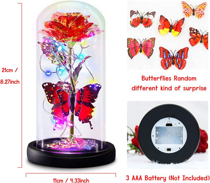 Galaxy Flowers Rose Birthday Gift for Women Mom Grandma, Enchanted Infinity Rose in Glass Dome, Valentines Rose Gifts for Valentine'S Day Mother'S Day Anniversary Wedding - Big Ass Store