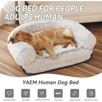 Human Dog Bed, 74"X43"X9" Dog Beds for Large Dogs, Foldable Plush Washable Dog Beds - Big Ass Store