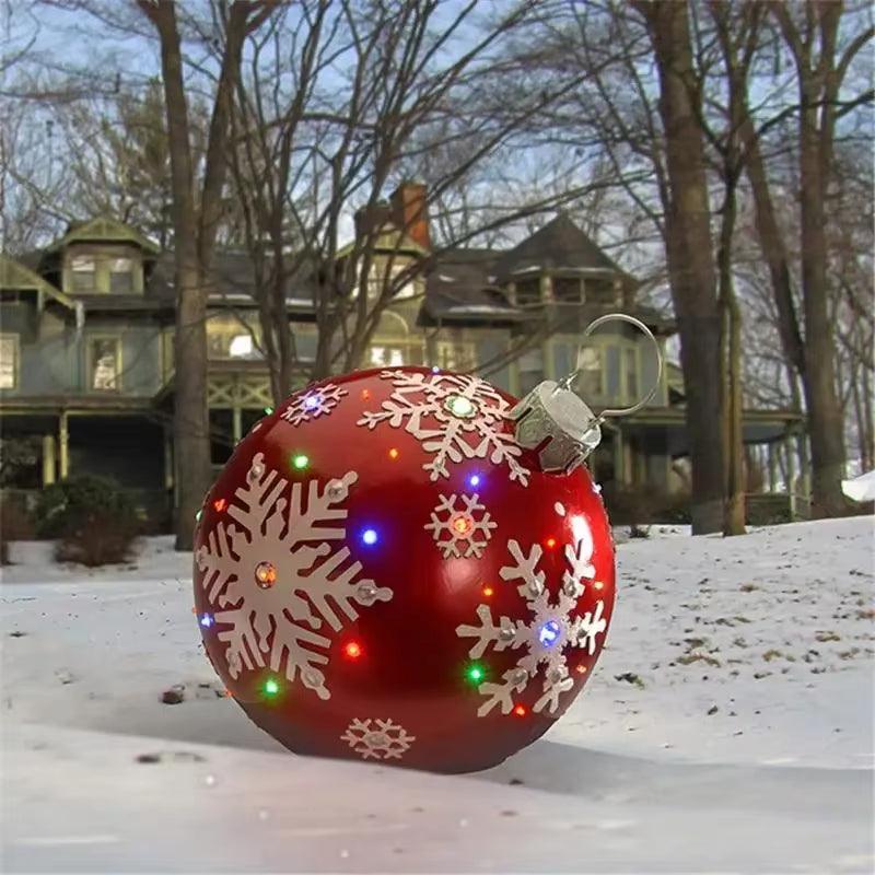 24"/60Cm Christmas Inflatable Decorated Ball Outdoor PVC Giant Xmas Ball - Big Ass Store