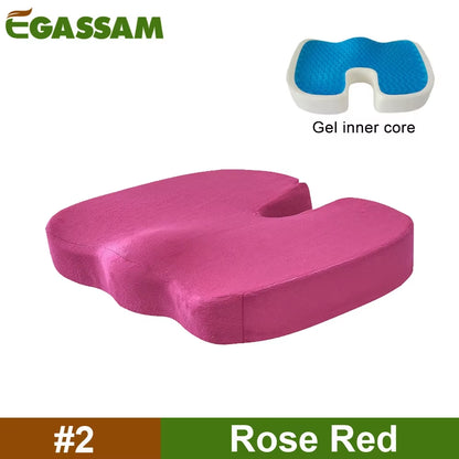 Gel & Memory Foam Non-Slip Orthopedic Seat Cushion for Back Pain & Sciatica Relief - Big Ass Store