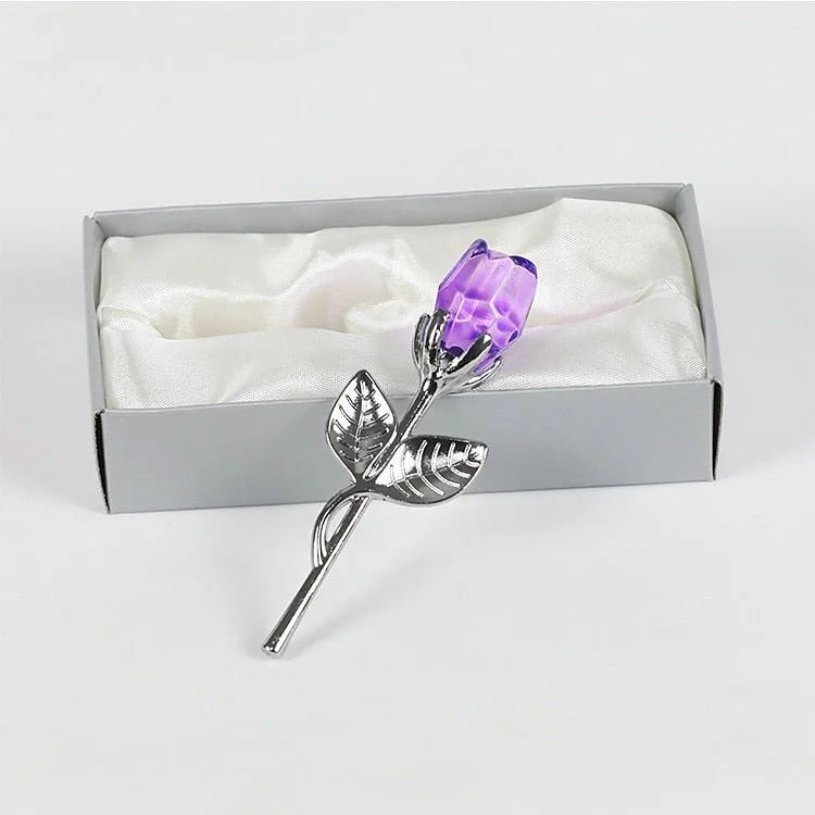 Crystal Glass Rose Flower Perfect for Valentine's Day - Big Ass Store