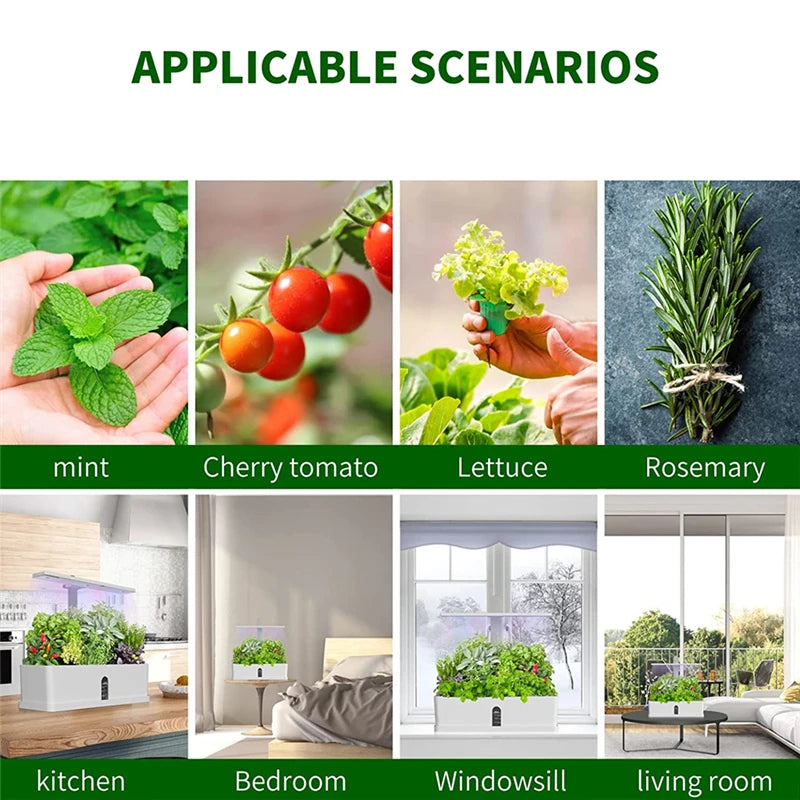 Garden Hydroponics Growing System Indoor Herb Garden Kit Automatic Timing LED Grow Lights Smart Water Pump for Home Flower Pots - Big Ass Store