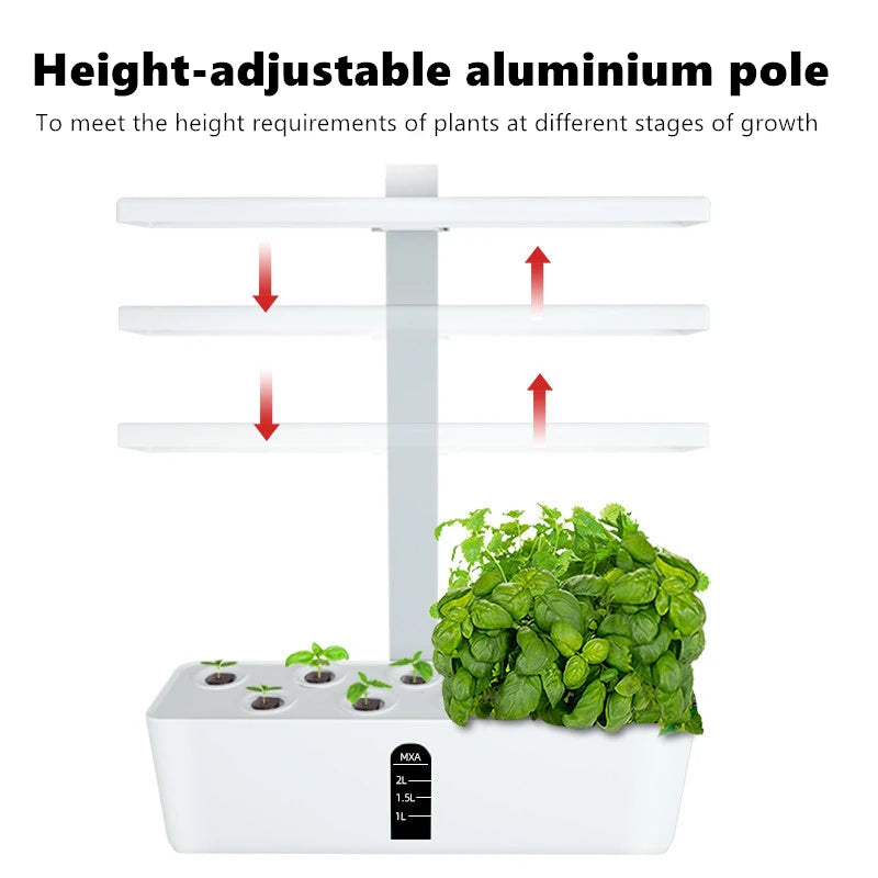 Garden Hydroponics Growing System Indoor Herb Garden Kit Automatic Timing LED Grow Lights Smart Water Pump for Home Flower Pots - Big Ass Store