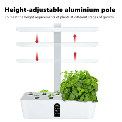 Garden Hydroponics Growing System Indoor Herb Garden Kit Automatic Timing LED Grow Lights Smart Water Pump for Home Flower Pots - Big Ass Store