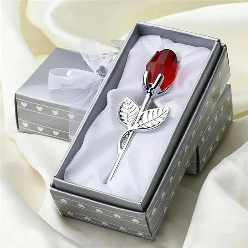 Crystal Glass Rose Flower Perfect for Valentine's Day - Big Ass Store