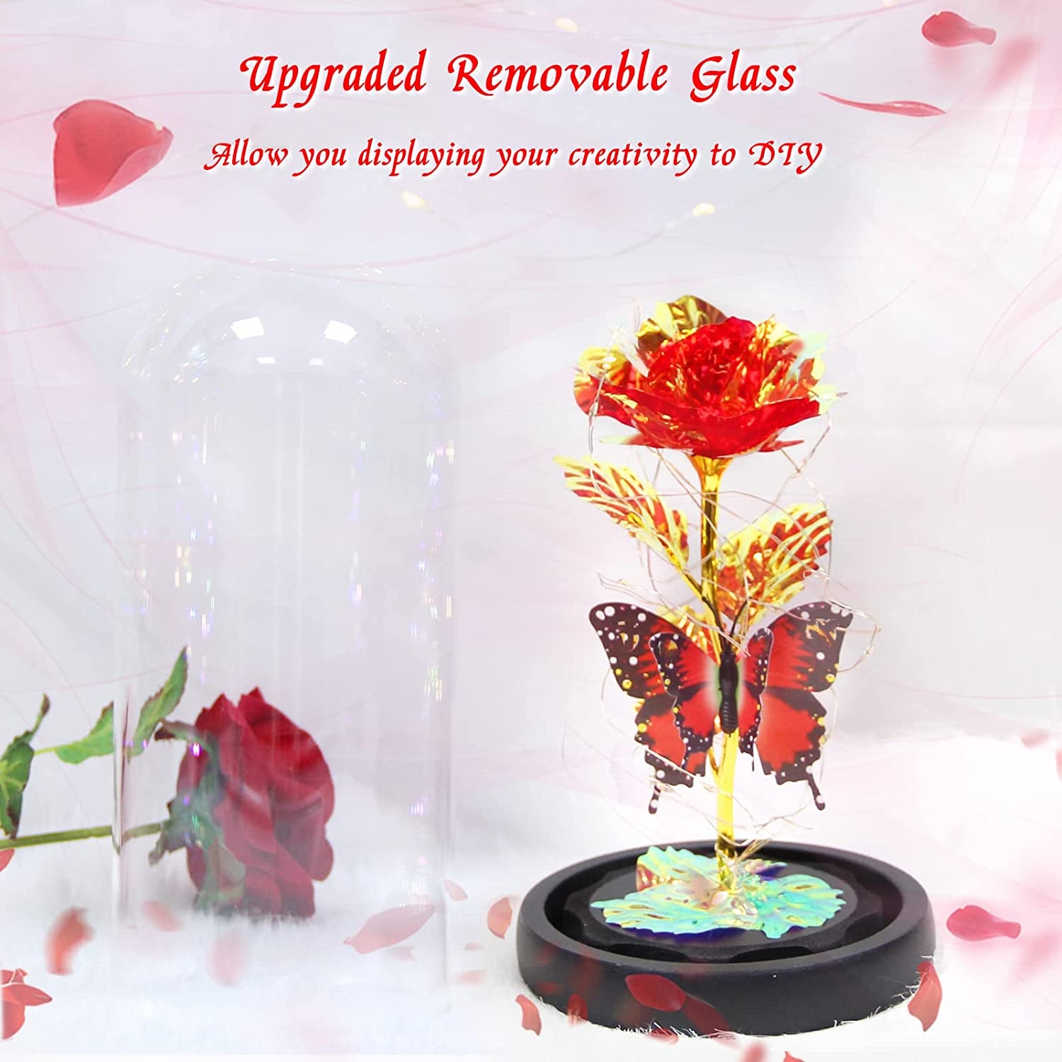 Galaxy Flowers Rose Birthday Gift for Women Mom Grandma, Enchanted Infinity Rose in Glass Dome, Valentines Rose Gifts for Valentine'S Day Mother'S Day Anniversary Wedding - Big Ass Store