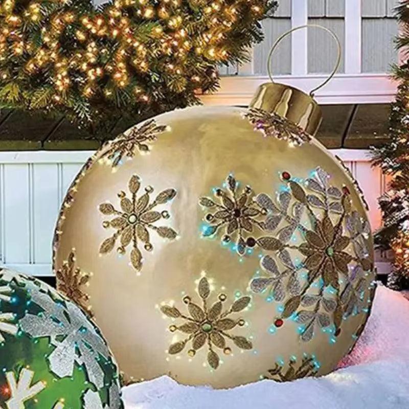 24"/60Cm Christmas Inflatable Decorated Ball Outdoor PVC Giant Xmas Ball - Big Ass Store