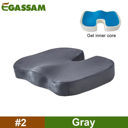 Gel & Memory Foam Non-Slip Orthopedic Seat Cushion for Back Pain & Sciatica Relief - Big Ass Store