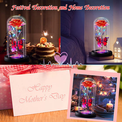 Galaxy Flowers Rose Birthday Gift for Women Mom Grandma, Enchanted Infinity Rose in Glass Dome, Valentines Rose Gifts for Valentine'S Day Mother'S Day Anniversary Wedding - Big Ass Store