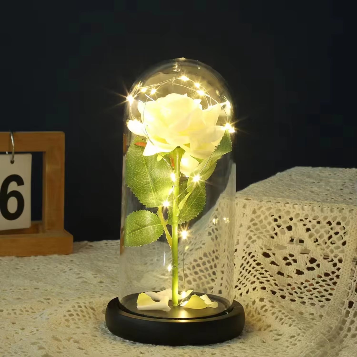 Valentines Day Rose Glass Dome Handicraft Decoration - Big Ass Store