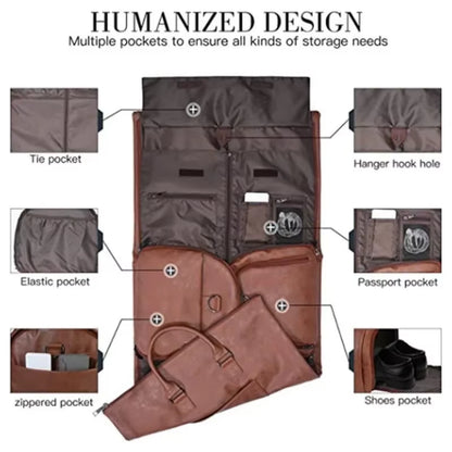 Foldable Travel Clothing Carry-On Luggage Bag Portable Travel Clothing Hand Luggage Bag 2 in 1 Hanging Suitcase Set Duffle Bag - Big Ass Store