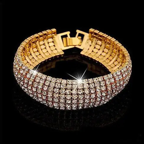 Glamour Girl Crystal Bangle Cuff Bracelet - Big Ass Store