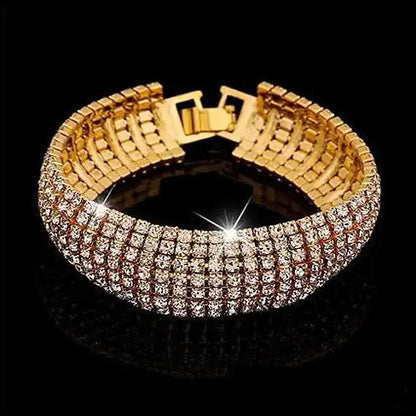 Glamour Girl Crystal Bangle Cuff Bracelet - Big Ass Store